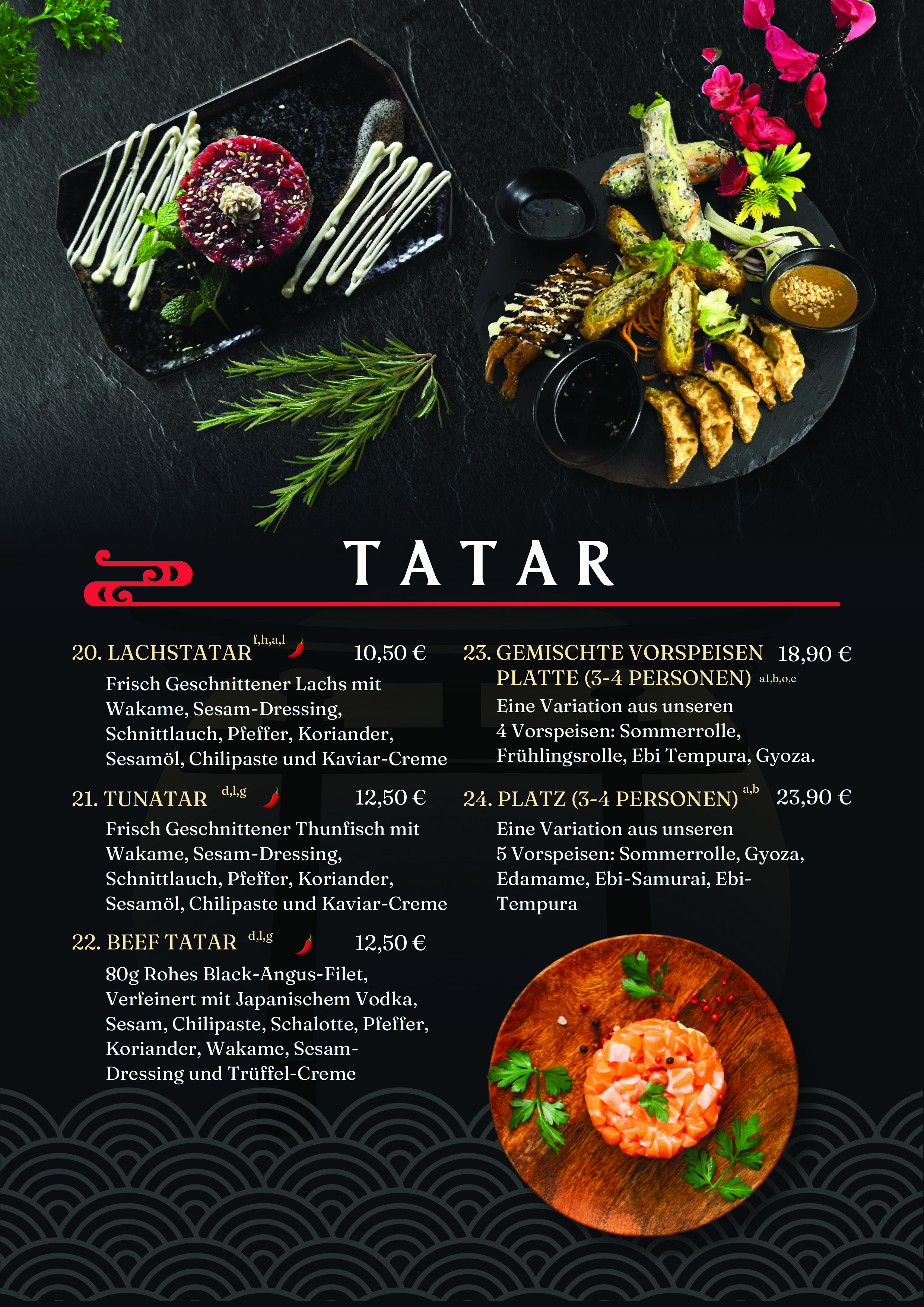 Gesi Menu GENJI Asia & Grill Restaurant